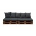 Прямой диван из коричневых паллет в аренду в СПБ